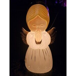 Vintage 1999 Grand Venture Praying Angel Lighted 18”T Plastic Blow Mold Works!